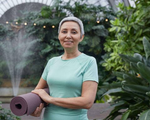Medicare recipient doing yoga